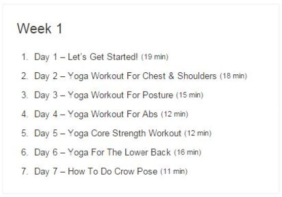 Week 01 - 30 Day Yoga Challenge.