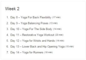 Week 02 - 30 Day Yoga Challenge.