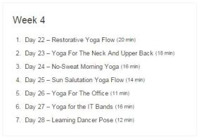 Week 04 - 30 Day Yoga Challenge.